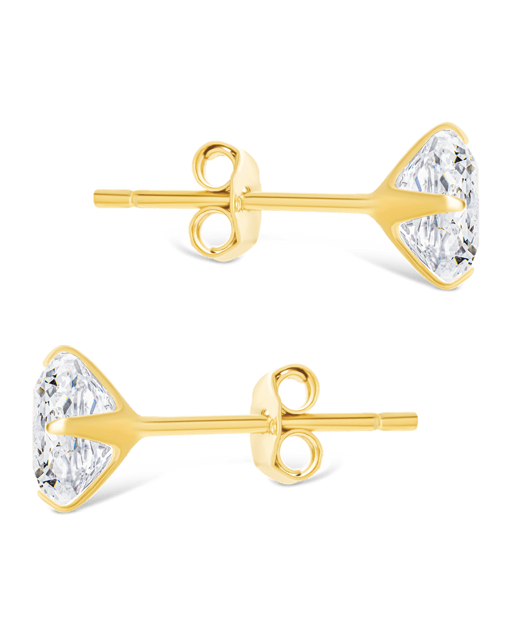 Radiant Cut Prong Set Stud Earrings