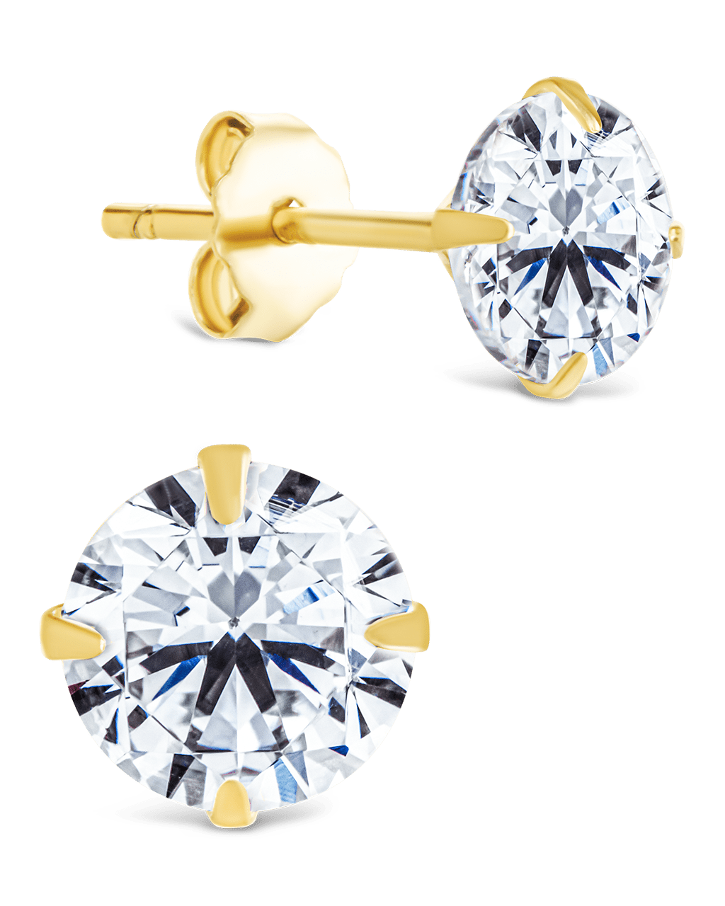 Round Cut Prong Set Stud Earrings