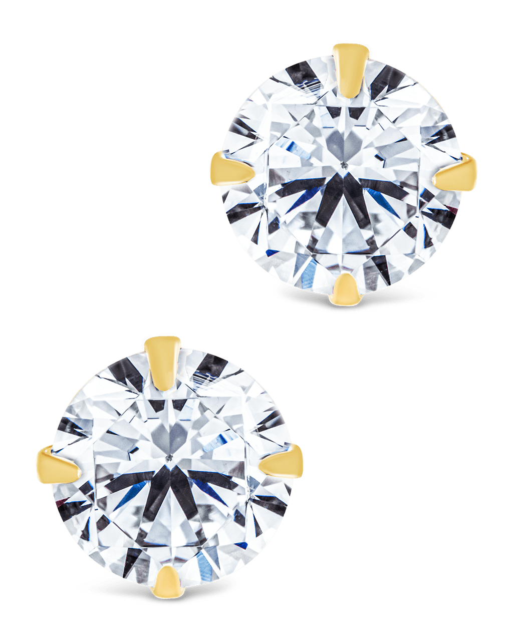 Round Cut Prong Set Stud Earrings