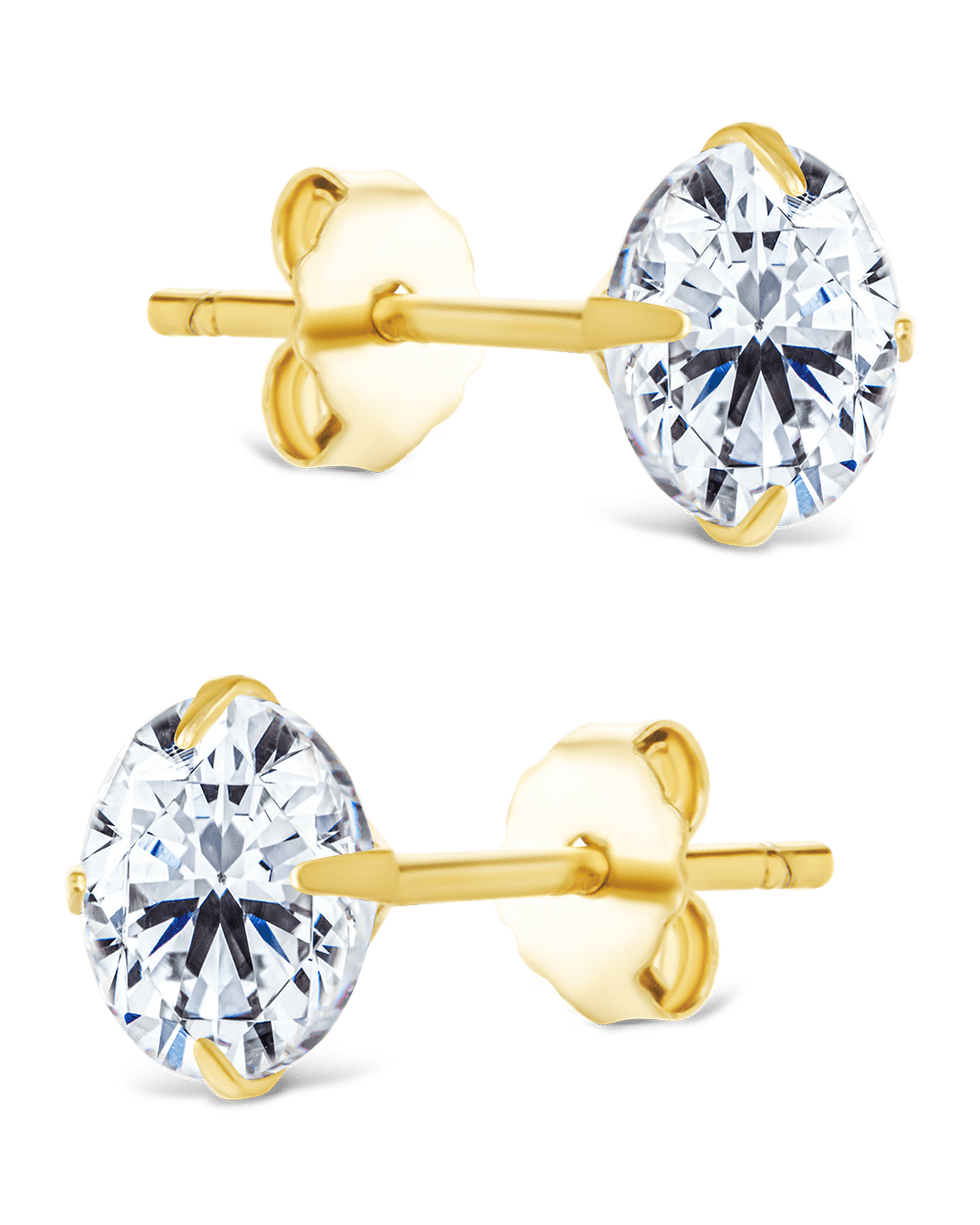 Round Cut Prong Set Stud Earrings