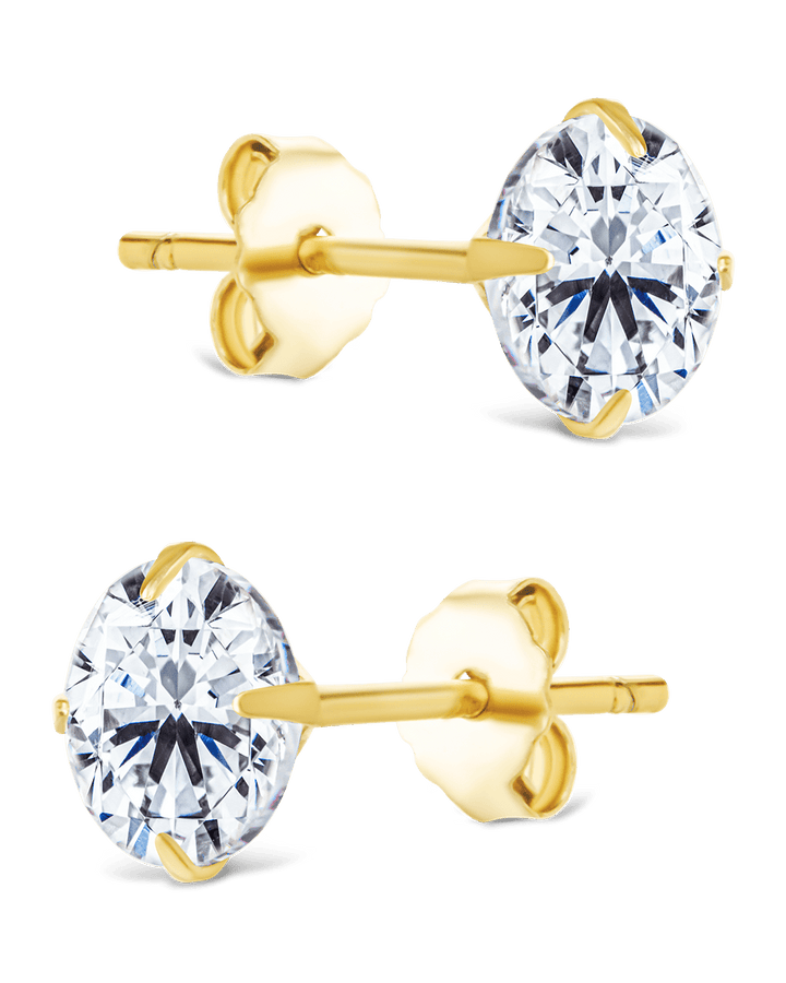 Round Cut Prong Set Stud Earrings