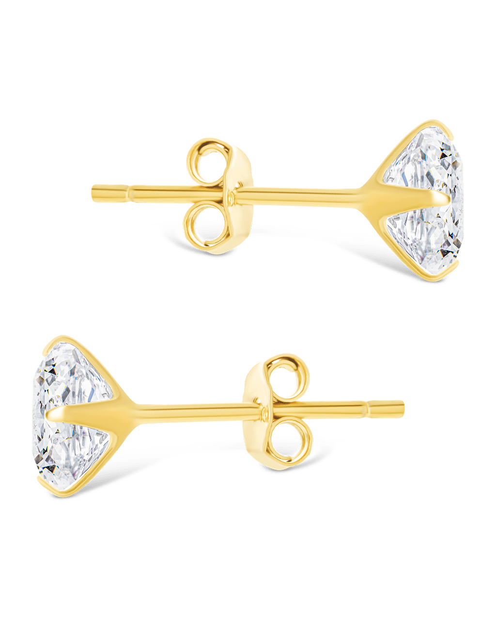 Round Cut Prong Set Stud Earrings