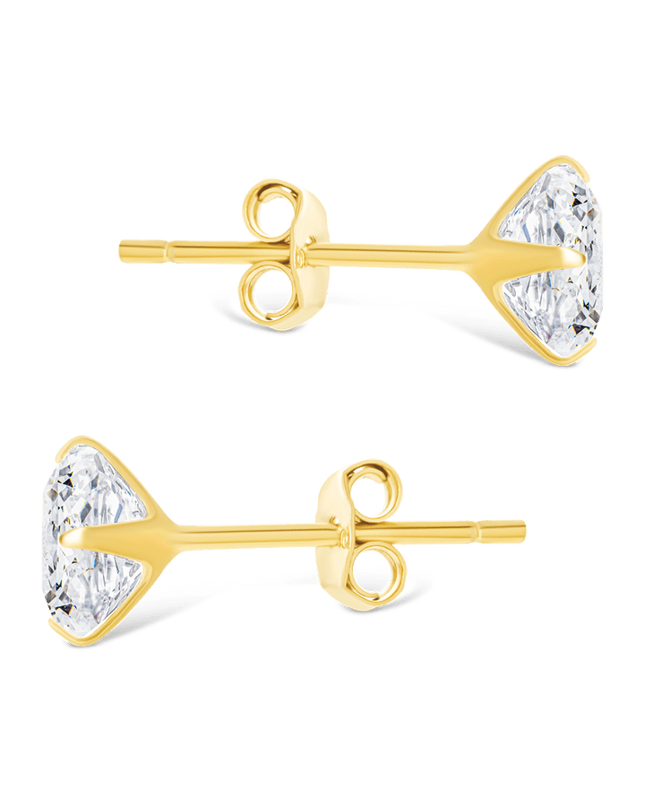 Round Cut Prong Set Stud Earrings