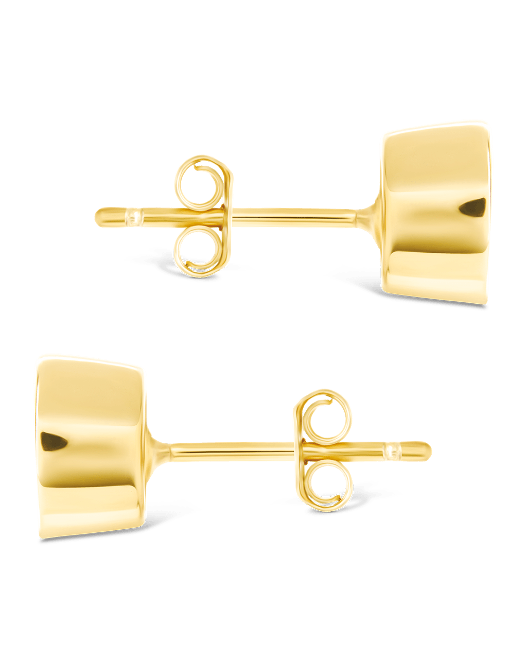 Trillion Cut Bezel Set Stud Earrings