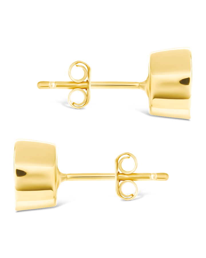 Trillion Cut Bezel Set Stud Earrings