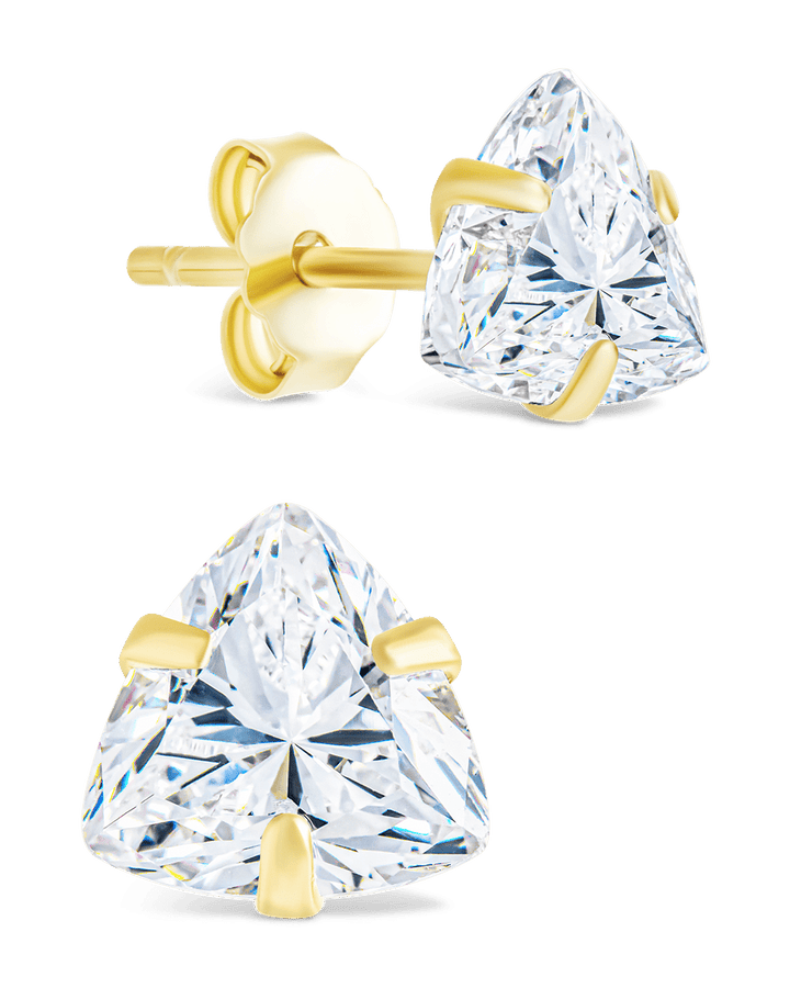 Trillion Cut Prong Set Stud Earrings