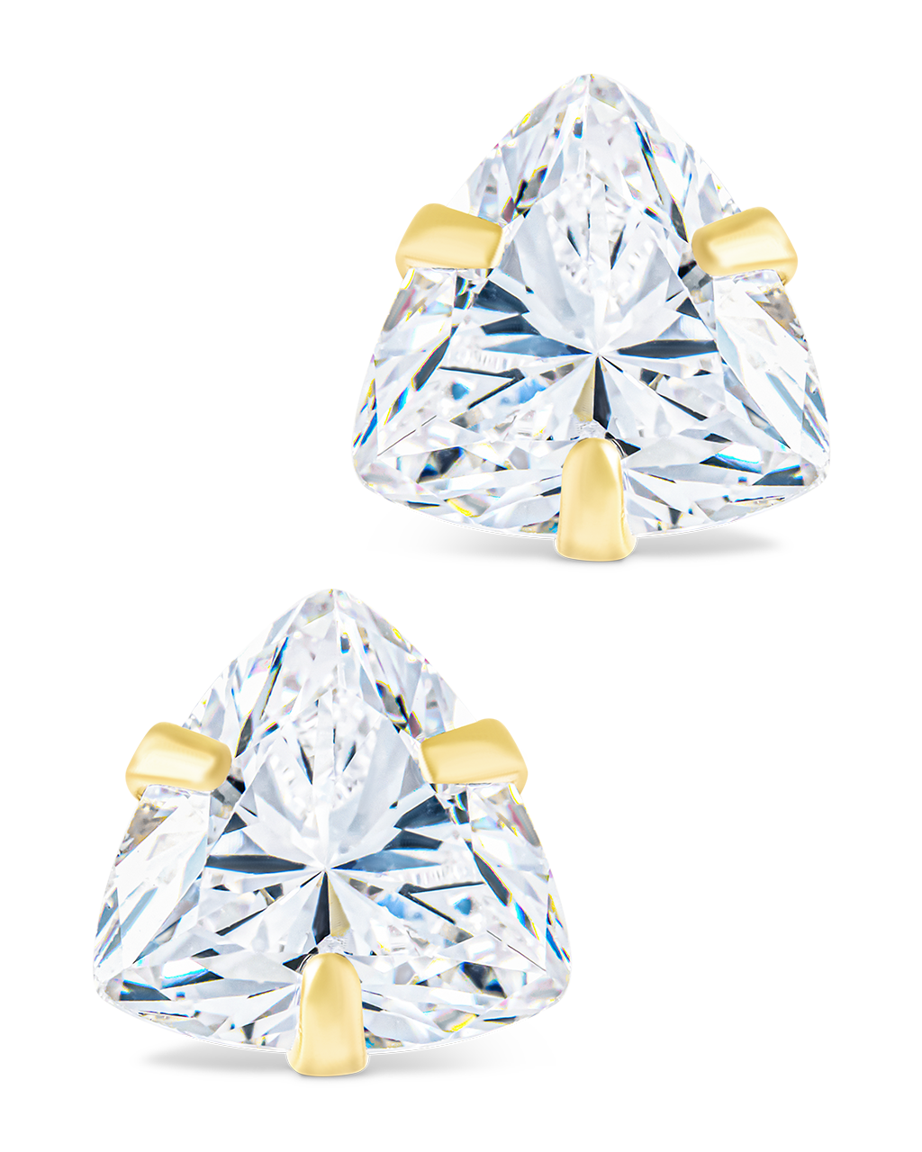 Trillion Cut Prong Set Stud Earrings