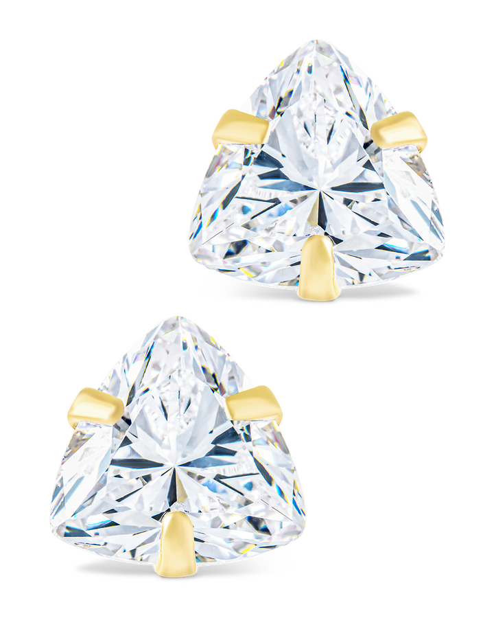 Trillion Cut Prong Set Stud Earrings