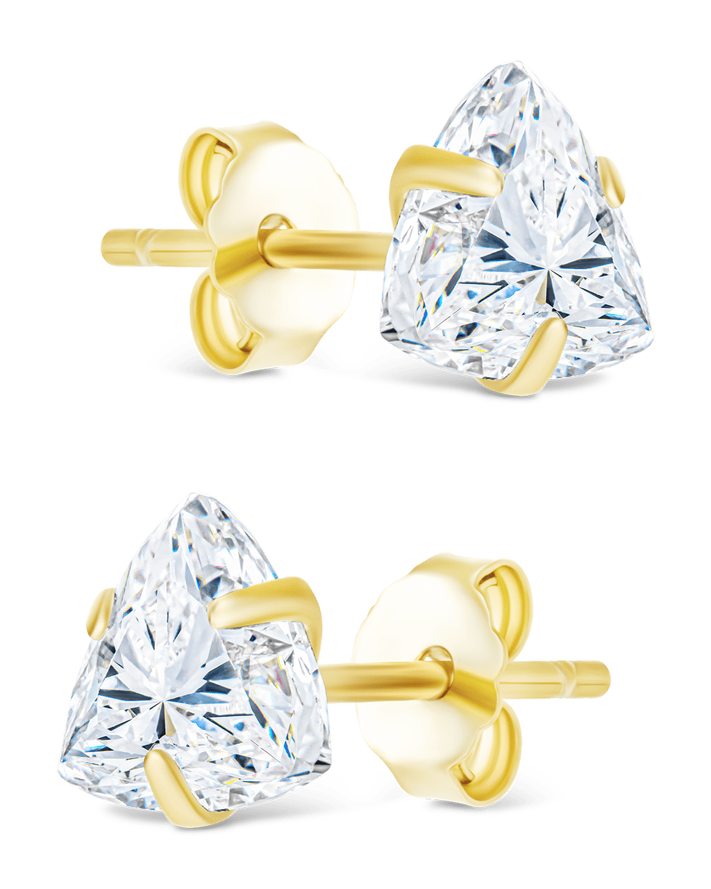 Trillion Cut Prong Set Stud Earrings