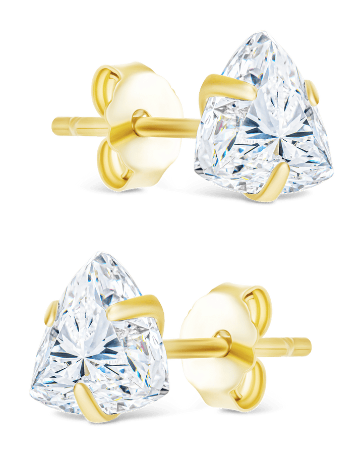 Trillion Cut Prong Set Stud Earrings