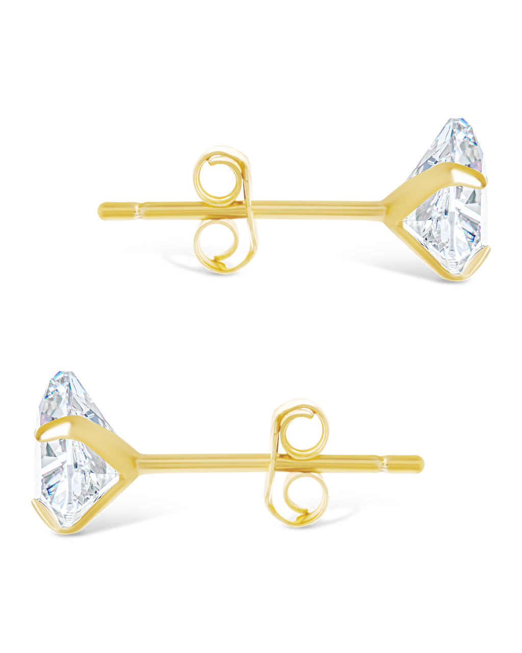 Trillion Cut Prong Set Stud Earrings