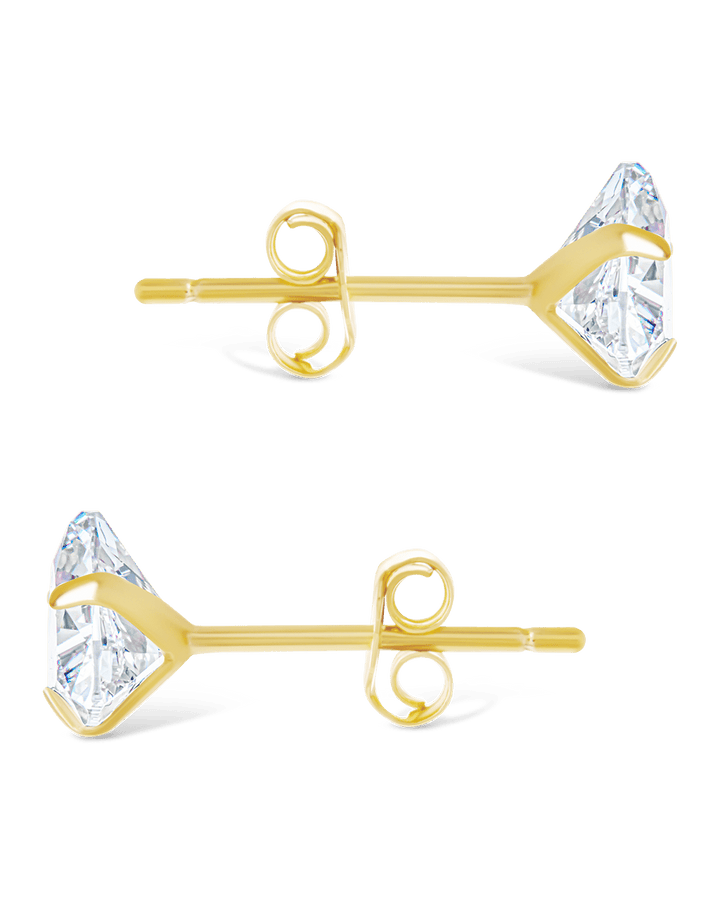 Trillion Cut Prong Set Stud Earrings