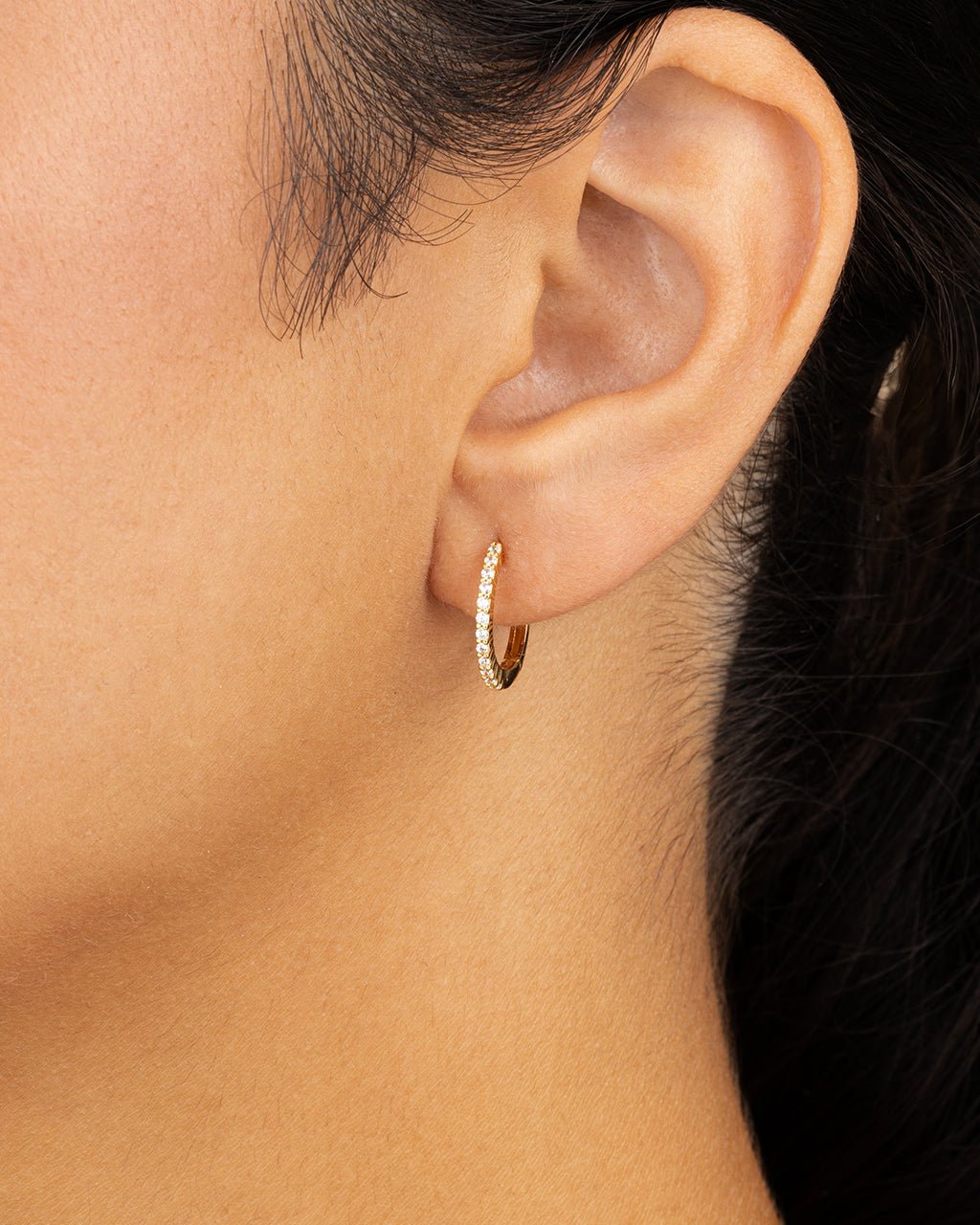 Pave CZ Micro Hoops