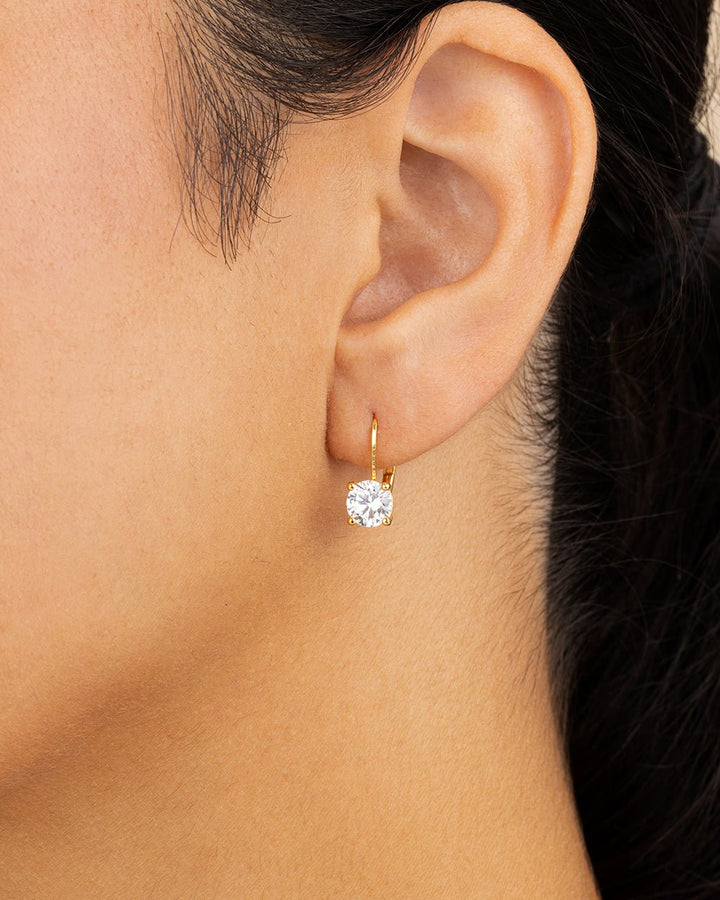 Round Cut French Clip Earrings