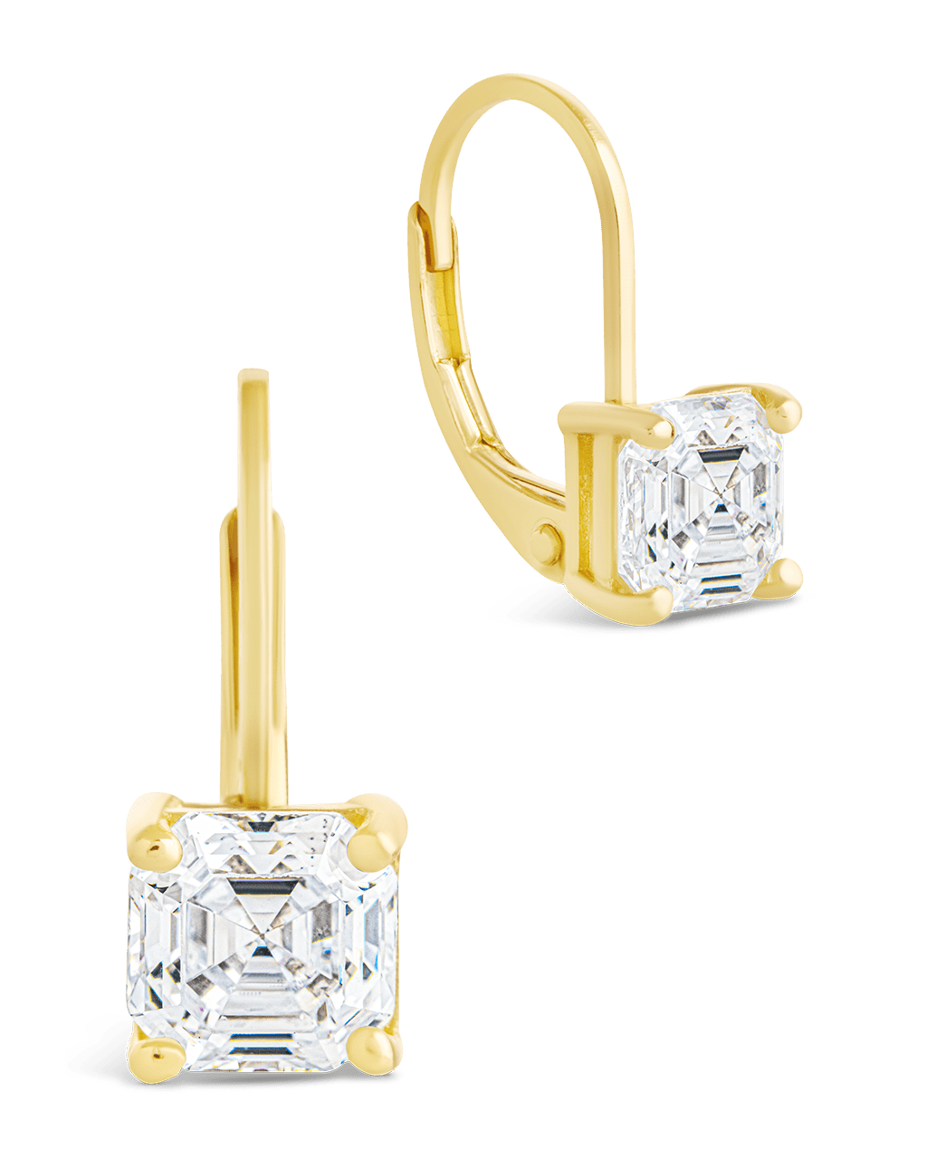 Princess Cut French Clip Earrings