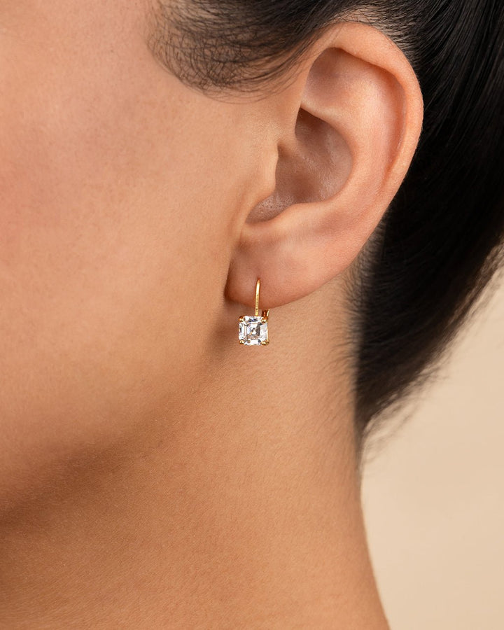 Princess Cut French Clip Earrings