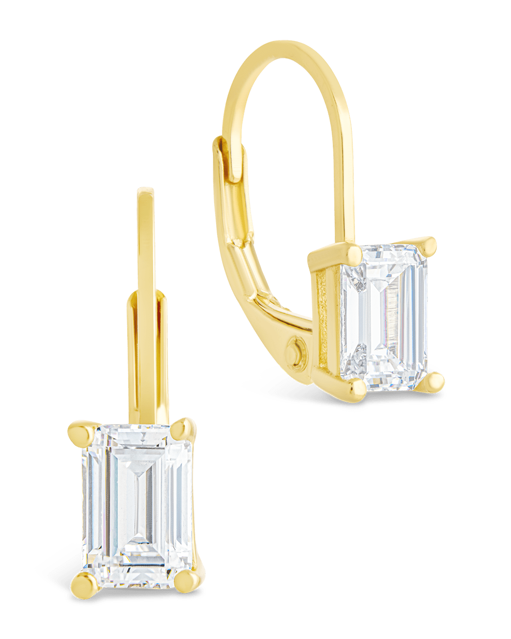 Emerald Cut French Clip Earrings