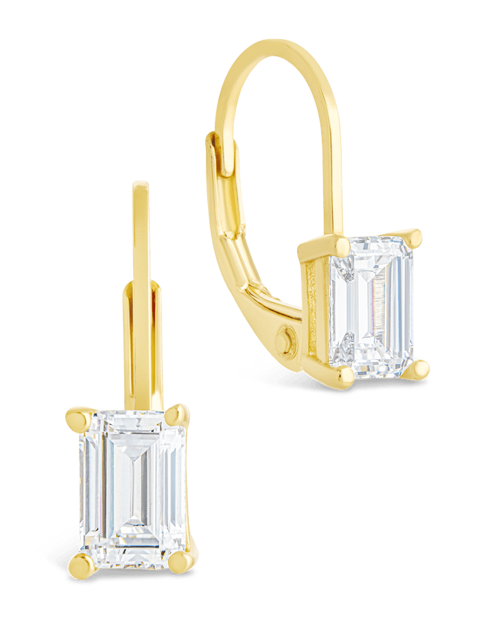 Emerald Cut French Clip Earrings