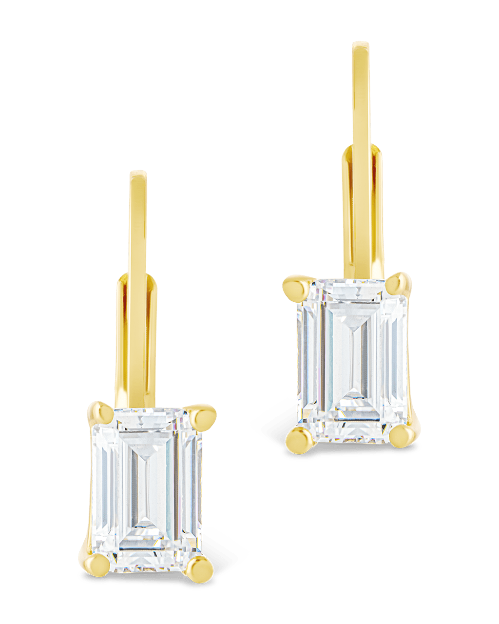 Emerald Cut French Clip Earrings