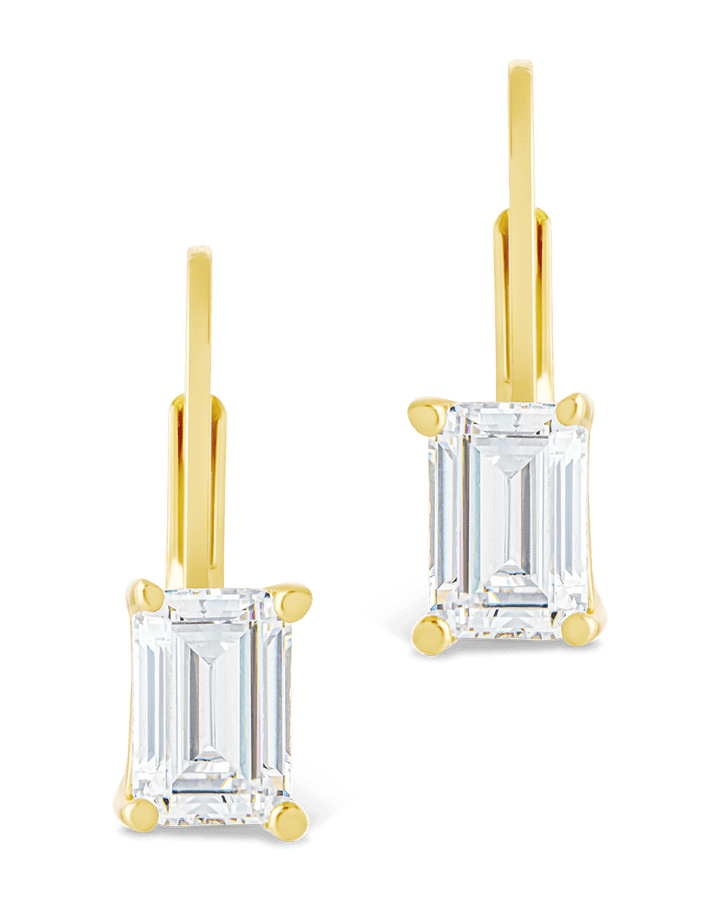 Emerald Cut French Clip Earrings