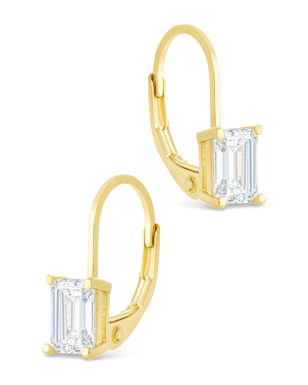 Emerald Cut French Clip Earrings