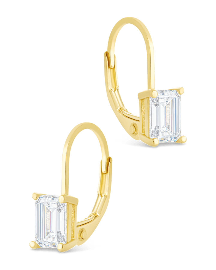 Emerald Cut French Clip Earrings