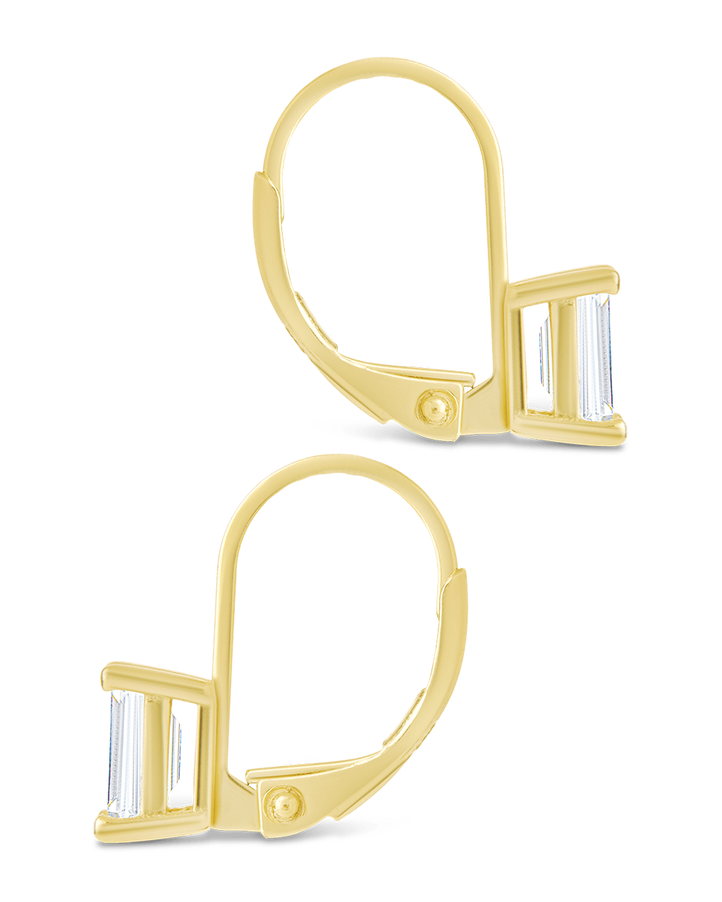 Emerald Cut French Clip Earrings