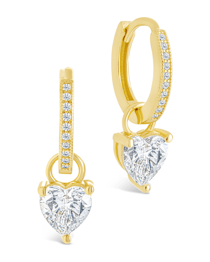 Eugenia Heart Cut CZ Dangle Micro Hoops
