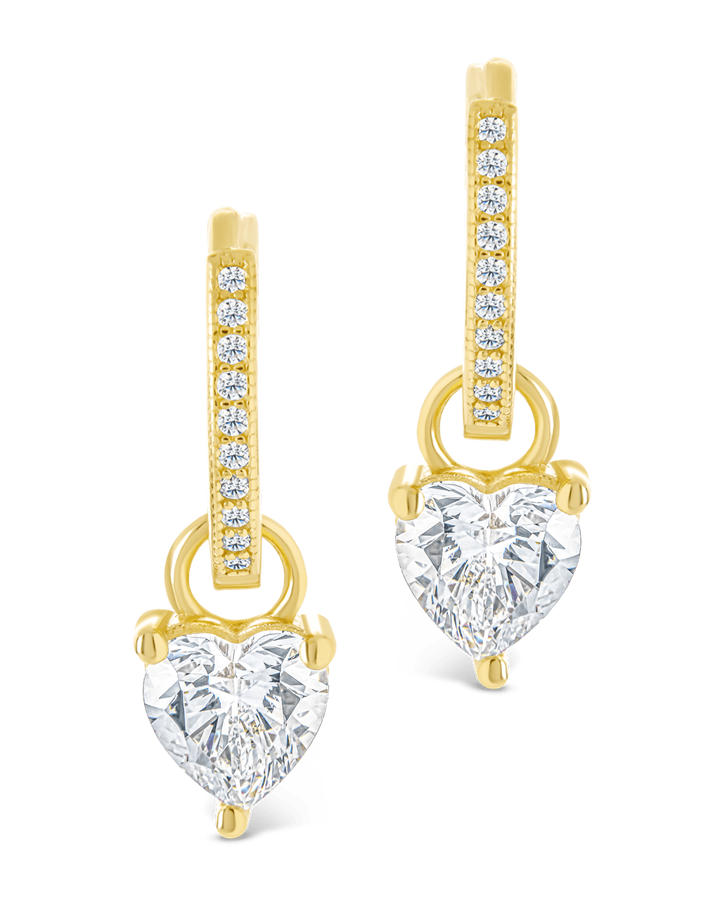 Eugenia Heart Cut CZ Dangle Micro Hoops