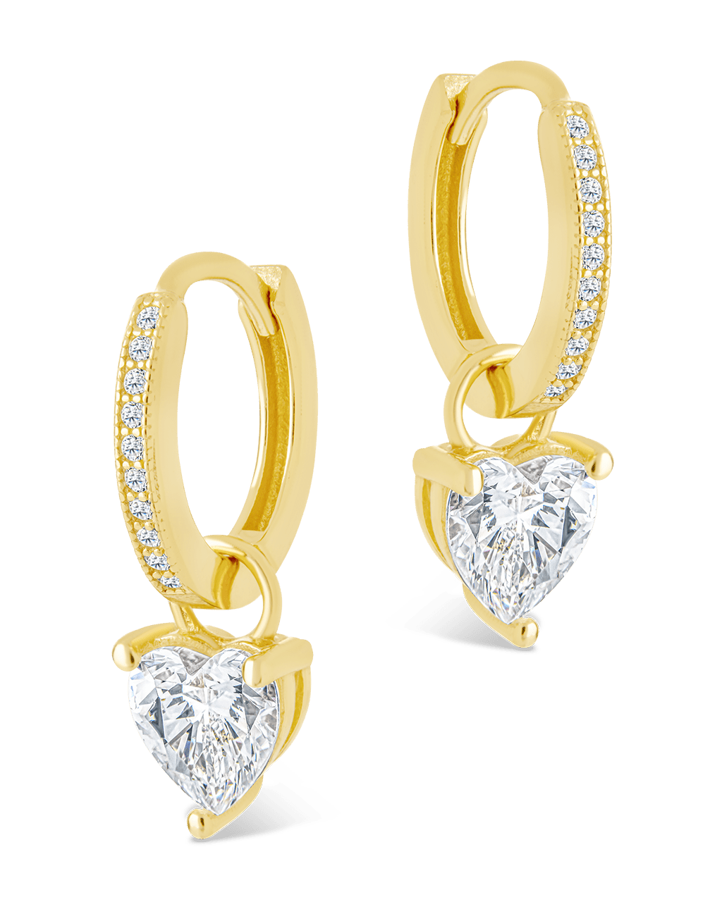 Eugenia Heart Cut CZ Dangle Micro Hoops