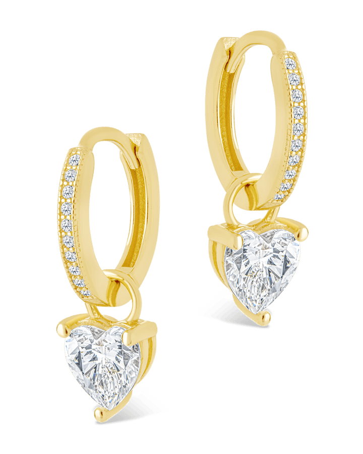 Eugenia Heart Cut CZ Dangle Micro Hoops