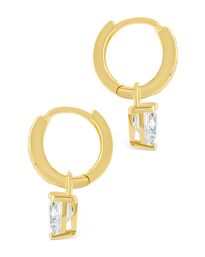 Eugenia Heart Cut CZ Dangle Micro Hoops