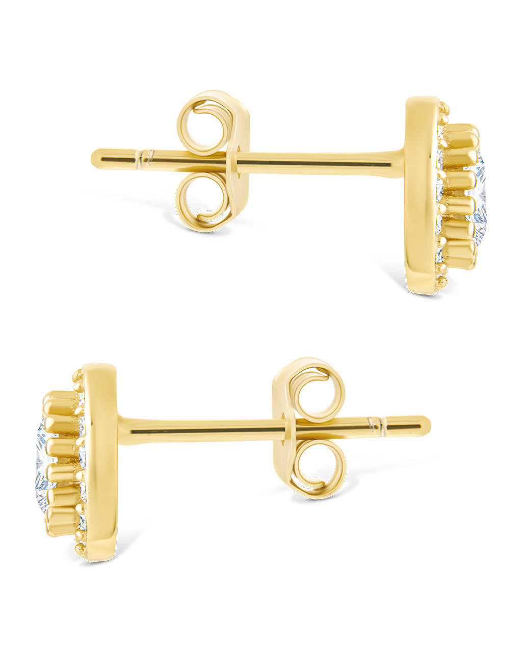 Round Cut Brilliant Halo Studs