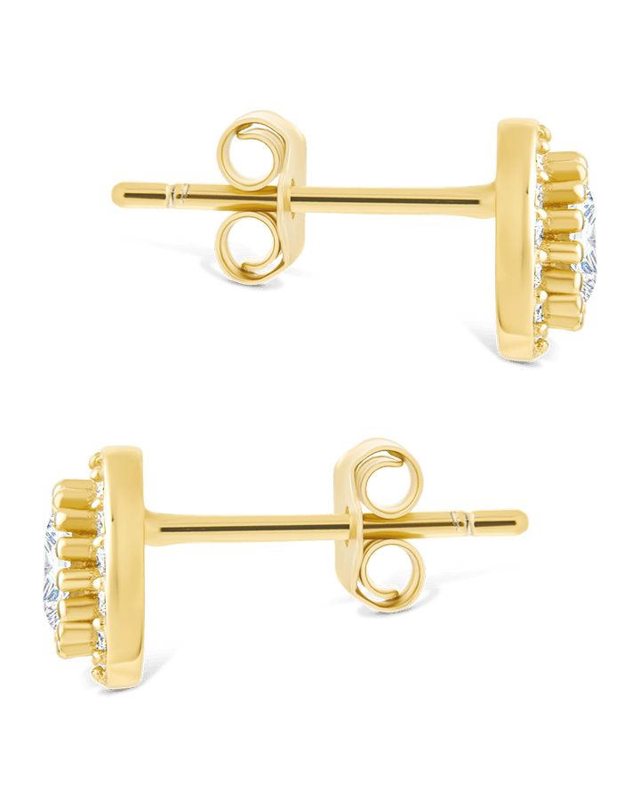 Round Cut Brilliant Halo Studs