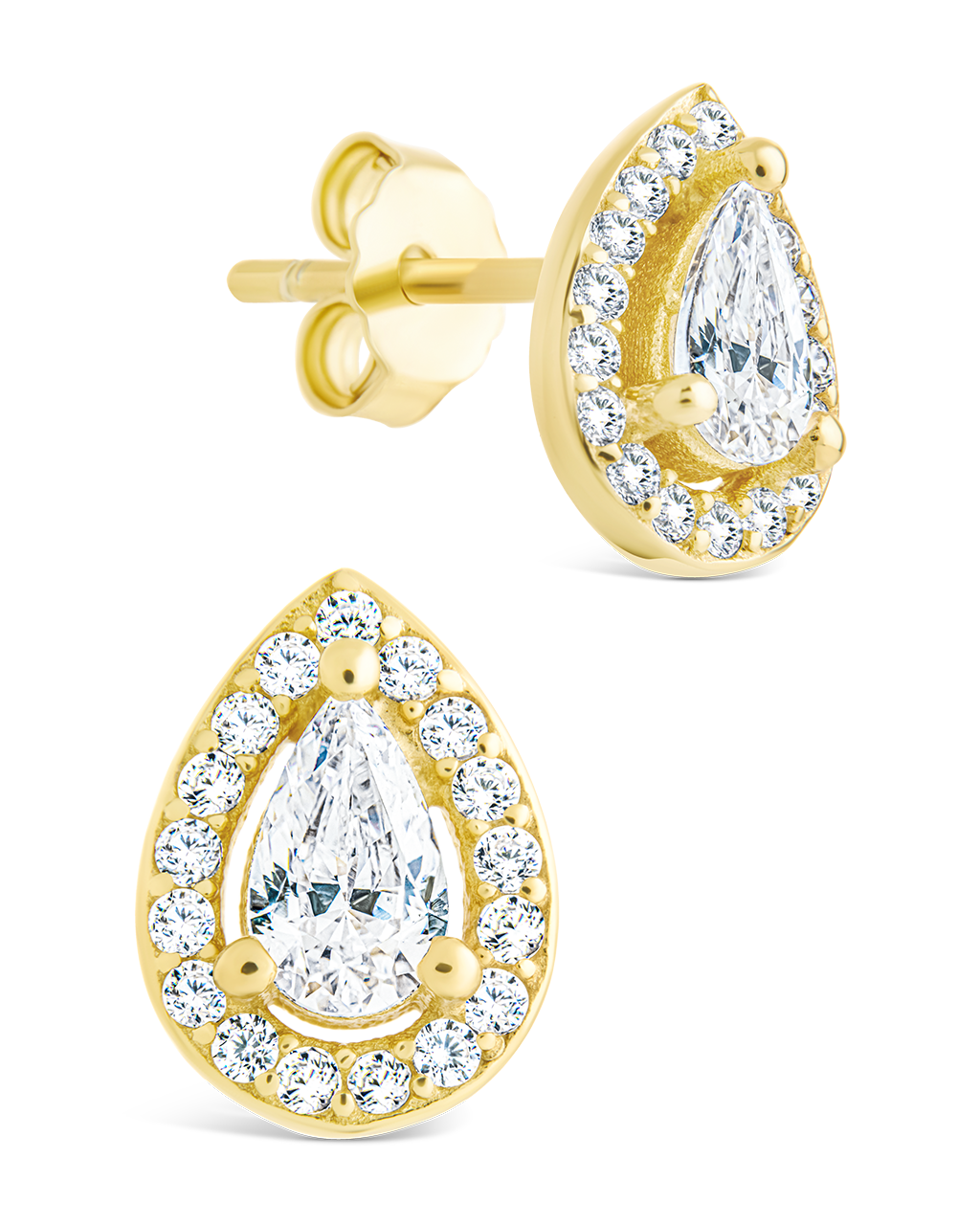 Pear Cut Brilliant Halo Studs