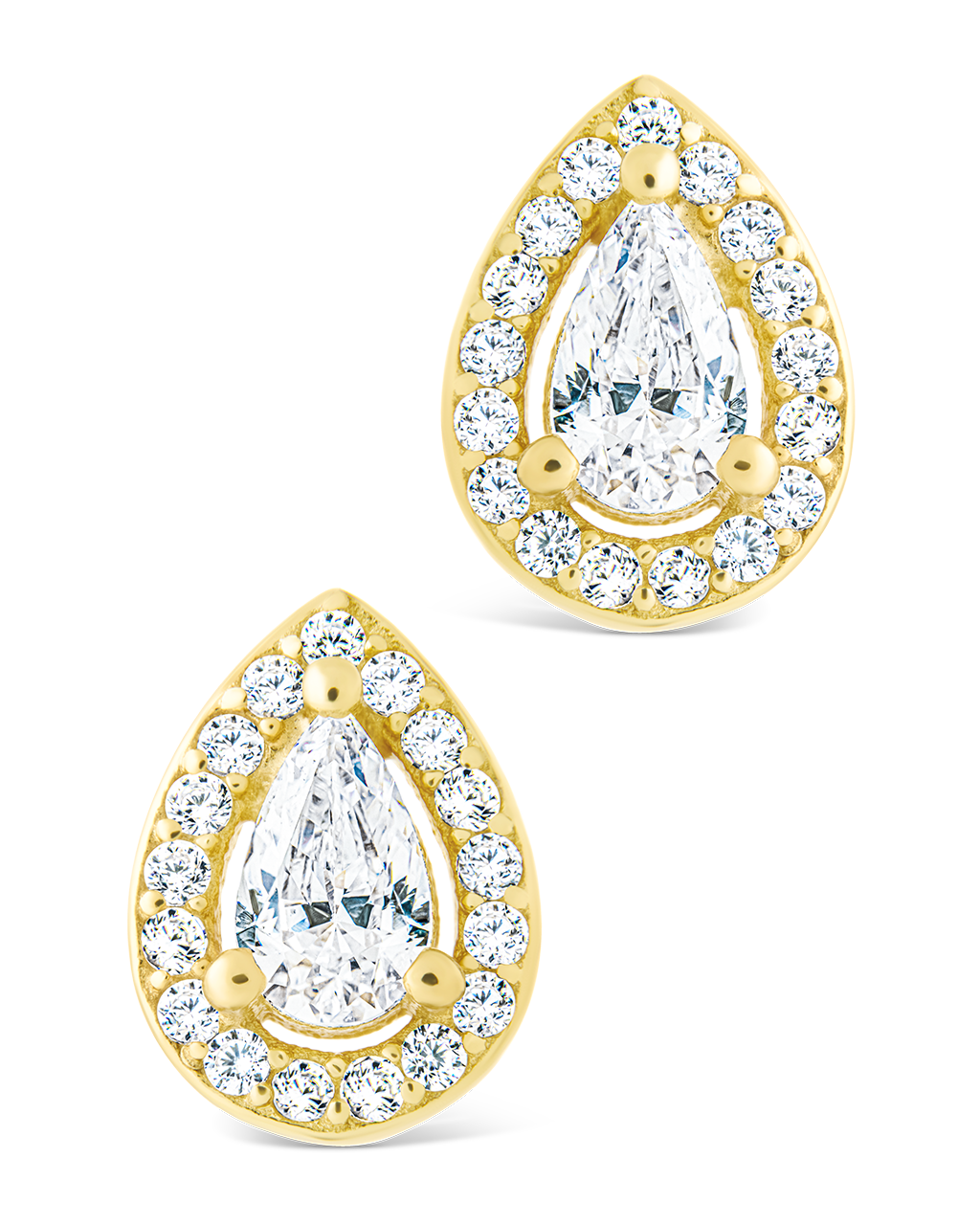 Pear Cut Brilliant Halo Studs