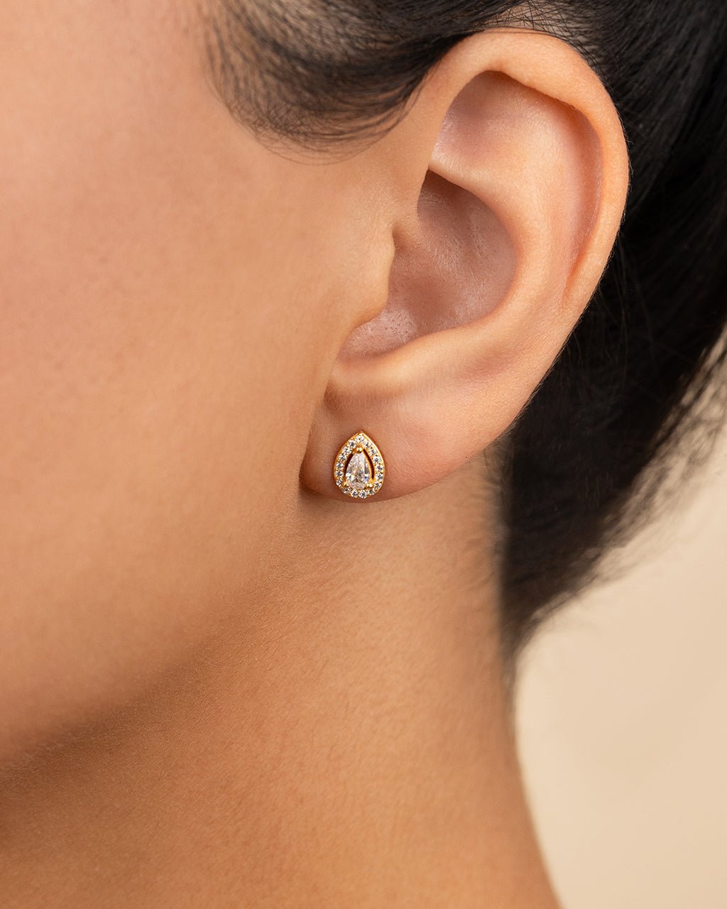 Pear Cut Brilliant Halo Studs