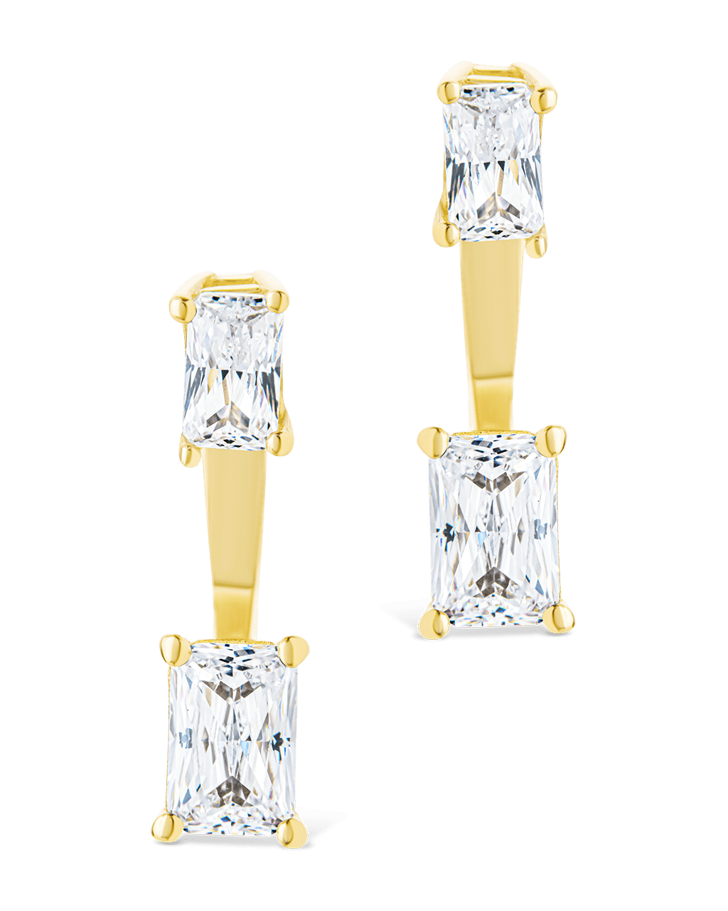 Sterling Silver Emerald Cut Duo Jackets
