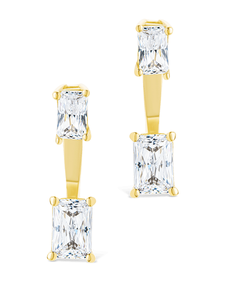 Sterling Silver Emerald Cut Duo Jackets