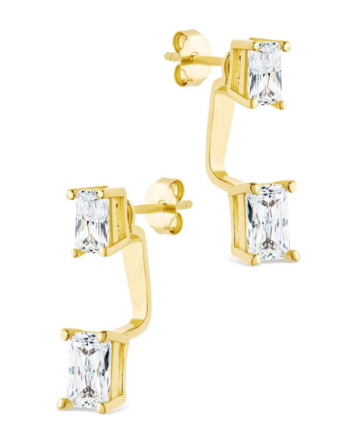 Sterling Silver Emerald Cut Duo Jackets