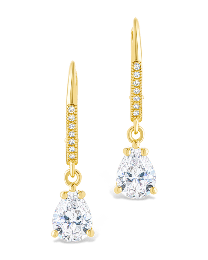 Angelica Pear Cut CZ French Clip Earrings