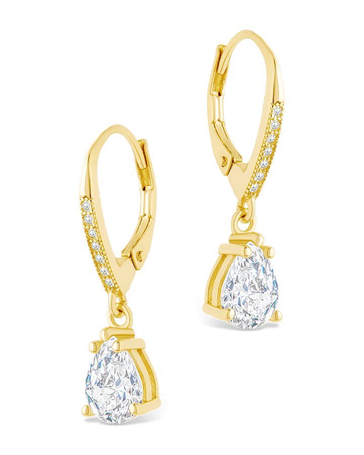Angelica Pear Cut CZ French Clip Earrings