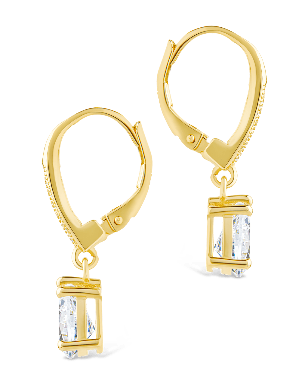 Angelica Pear Cut CZ French Clip Earrings