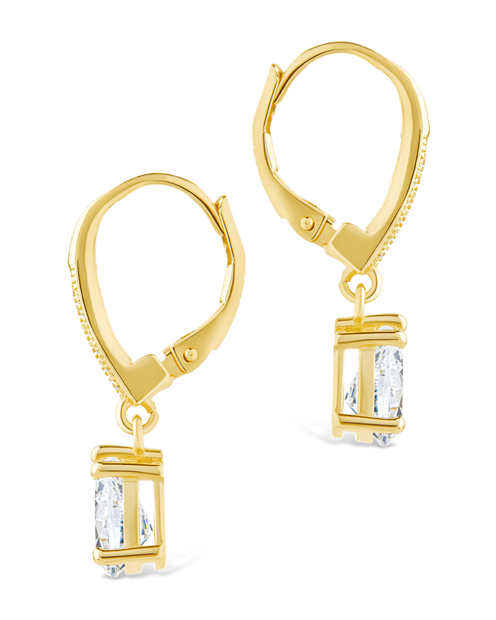 Angelica Pear Cut CZ French Clip Earrings