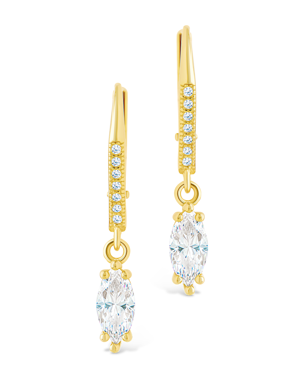 Allegra Marquise Cut CZ French Clip Earrings