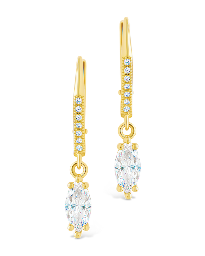Allegra Marquise Cut CZ French Clip Earrings