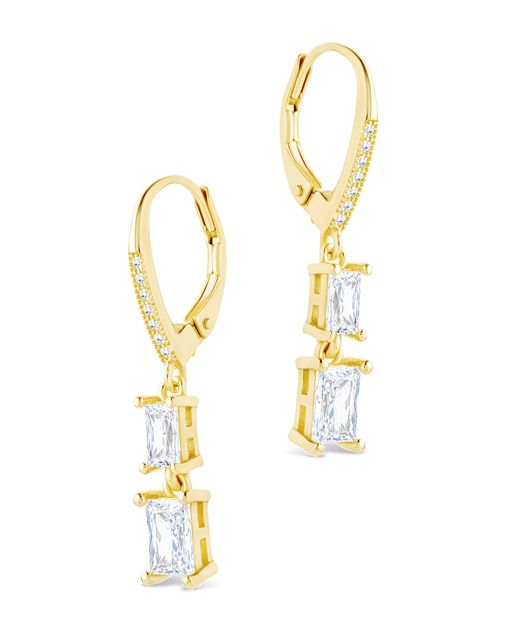 Eulalia Emerald Cut CZ French Clip Earrings