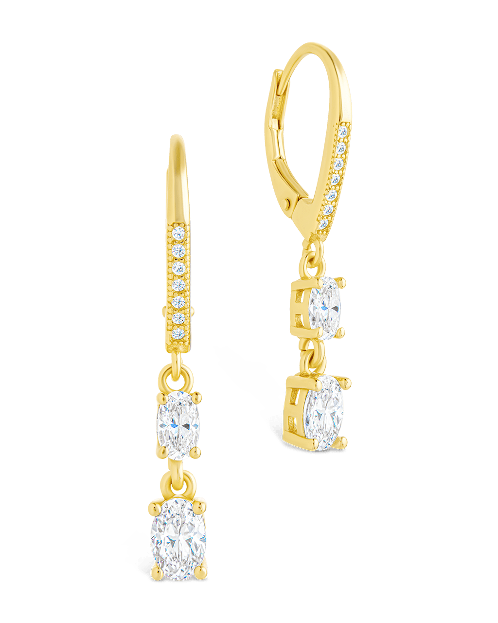 Liesel Oval Cut CZ French Clip Earrings