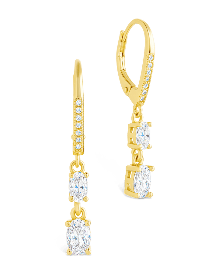 Liesel Oval Cut CZ French Clip Earrings