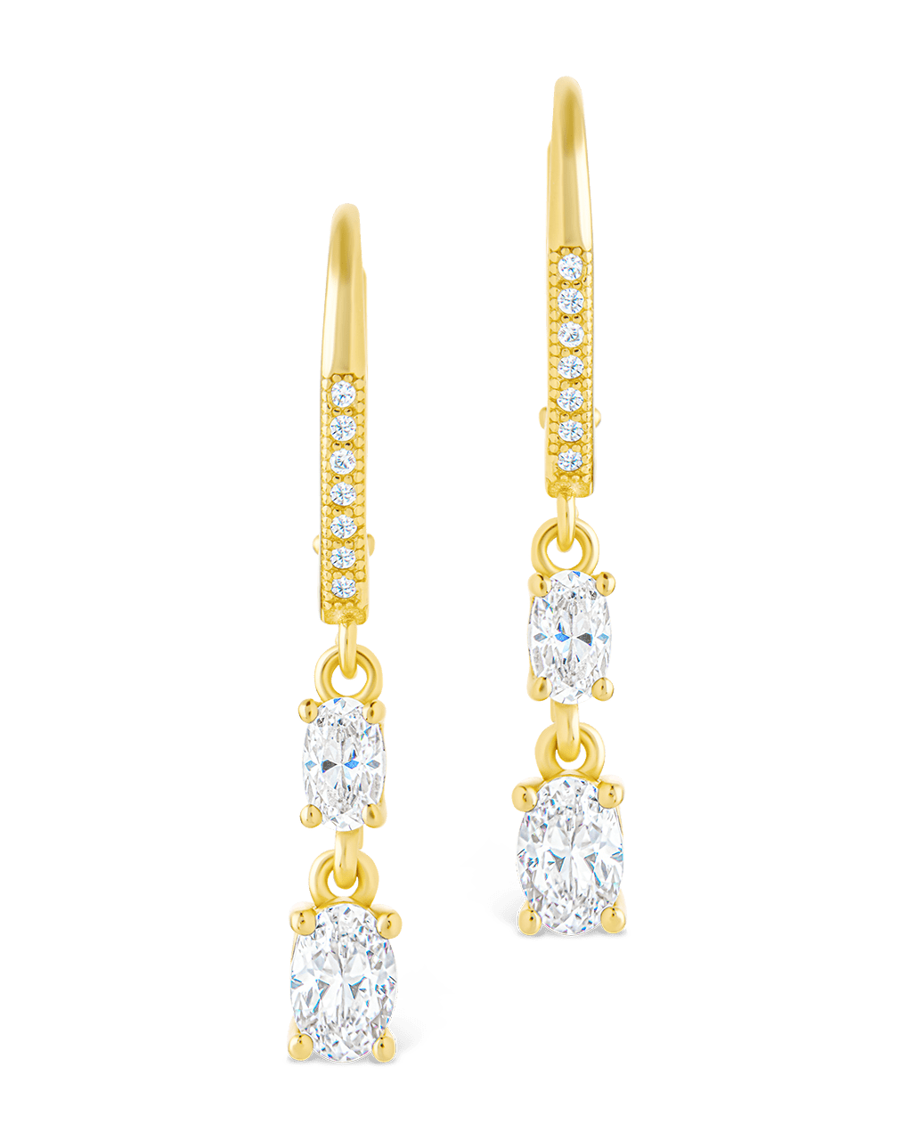Liesel Oval Cut CZ French Clip Earrings